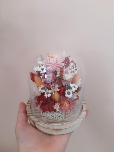 Cloche tons pêche/rose/rouge