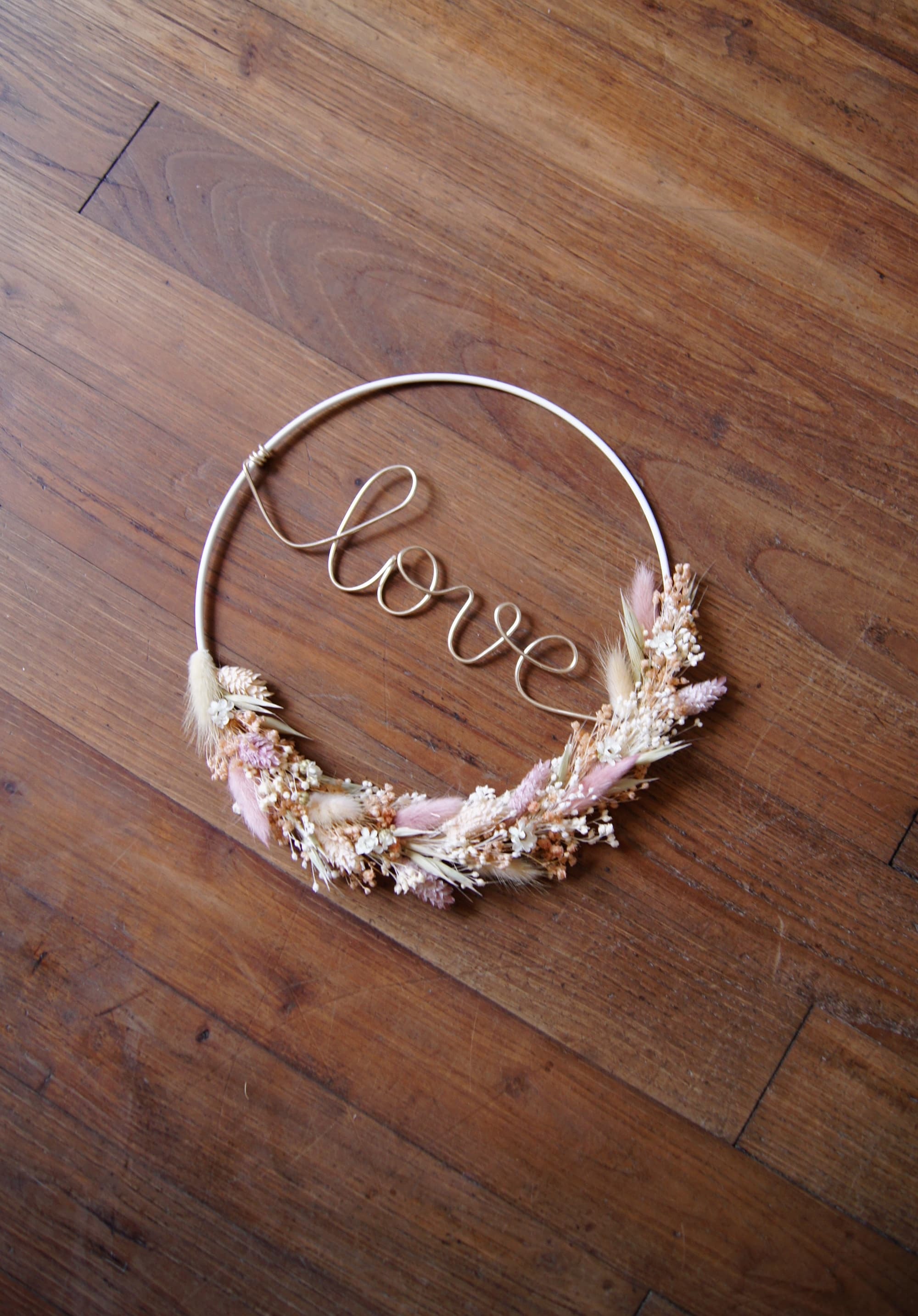 Couronne rose pâle Love