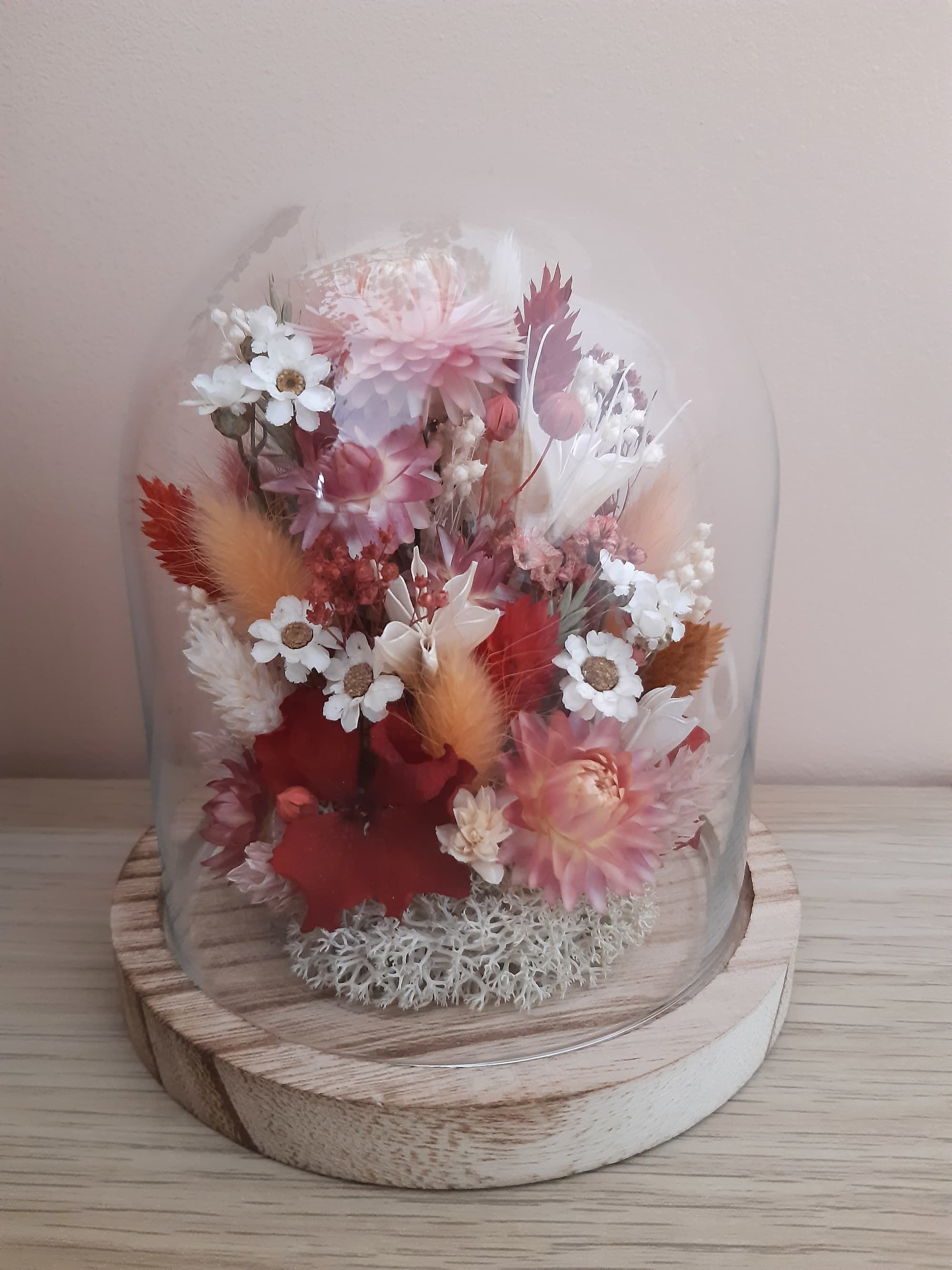 Cloche tons pêche/rose/rouge