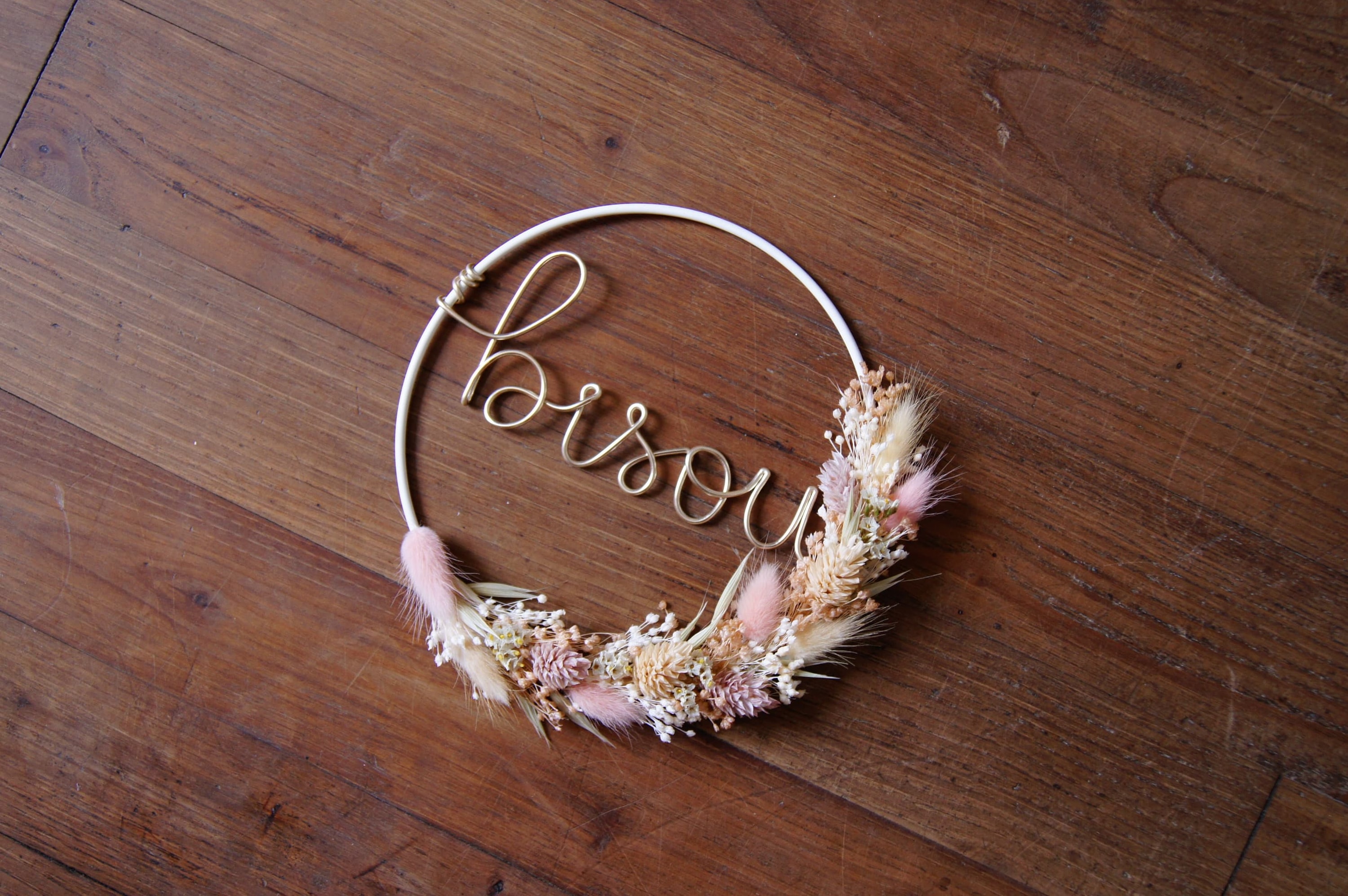 Couronne rose pâle Bisou