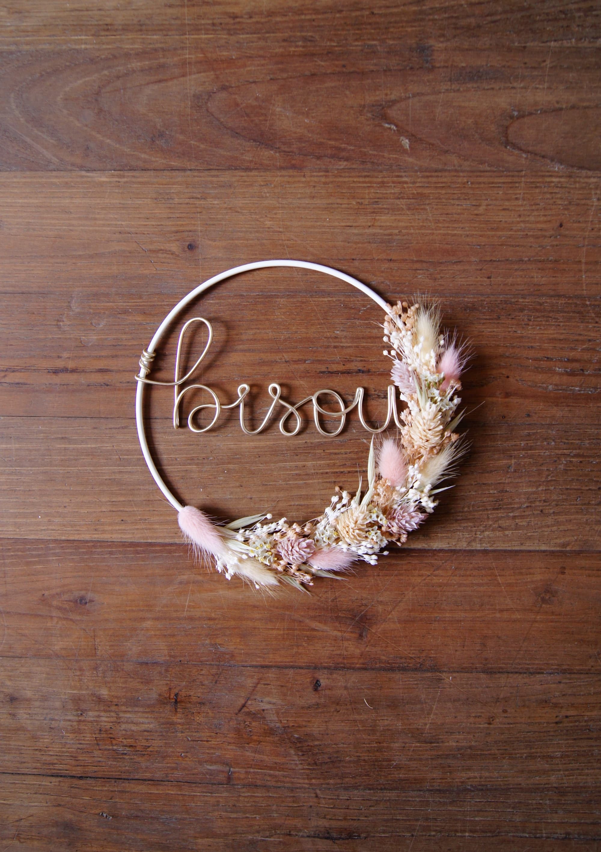 Couronne rose pâle Bisou