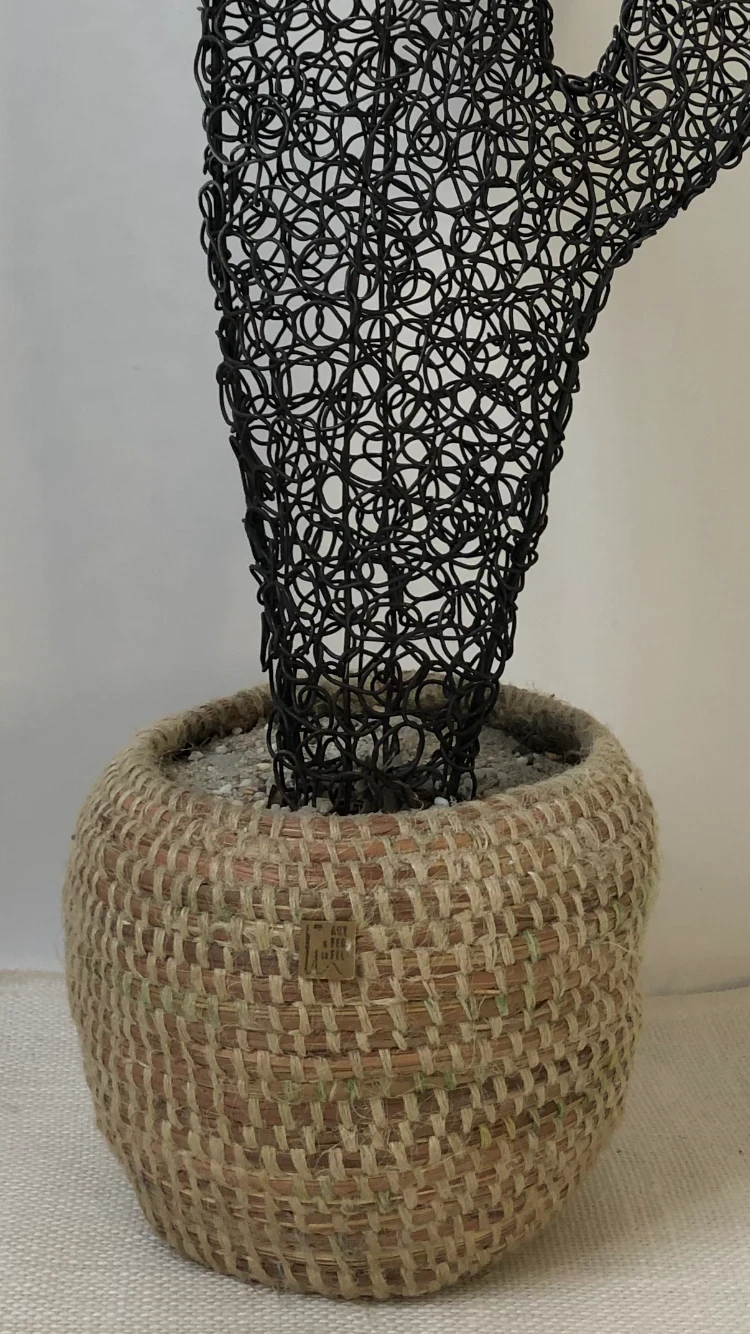 Candelabra cactus handwoven with wire 55