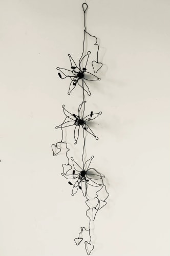 Guirlande de 3 fleurs, lys en fil de fer