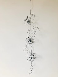 Garland of 3 wire clematis flowers