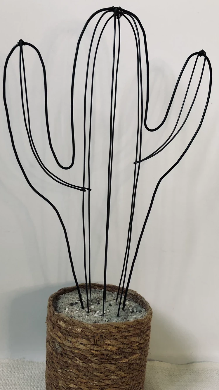 Wire candelabra cactus in iron wire 48