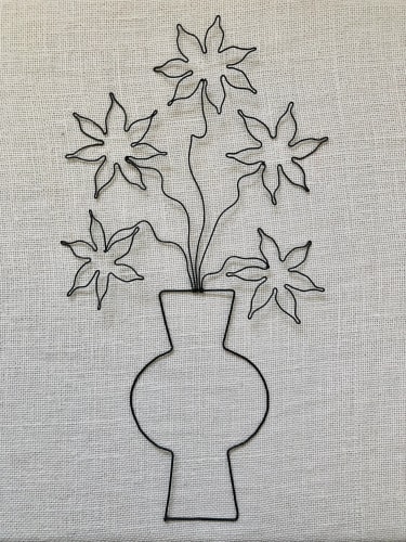 5 fleurs en fil de fer, pop 2D - Etoilées