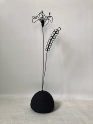 Fleur coquelicot en fil de fer & socle