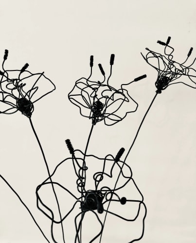 FLEUR EN FIL DE FER A PLANTER XL