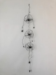 Guirlande de 3 fleurs, coquelicots en fil de fer L
