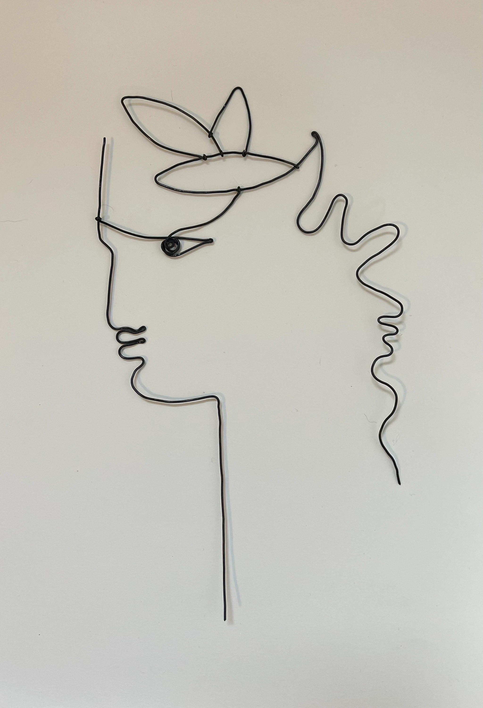 Portrait en fil de fer  25 cm (3) 