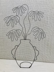 5 fleurs en fil de fer pop 3D - marguerites