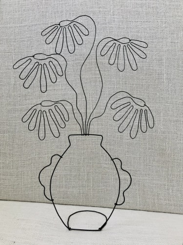 5 fleurs en fil de fer pop 3D - marguerites