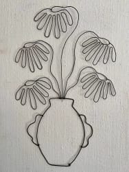 5 fleurs en fil de fer pop 2D - marguerites