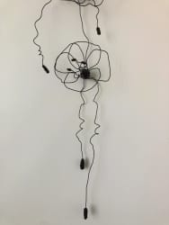Garland of 3 poppy wire flowers L