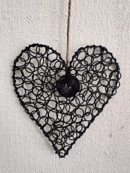 Cœur 15 cm tissé en fil de fer