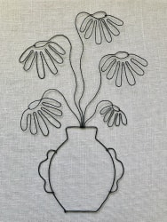 5 fleurs en fil de fer pop 2D - marguerites