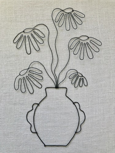 5 fleurs en fil de fer pop 2D - marguerites