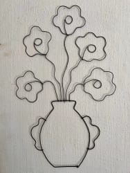 5 fleurs en fil de fer pop 2D - coquelicots