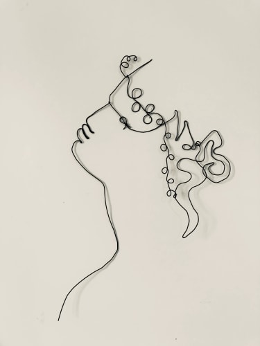 Portrait en fil de fer 35 cm