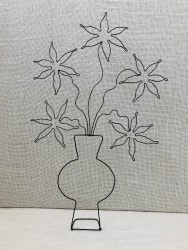 5 fleurs en fil de fer pop 3D - Etoilées