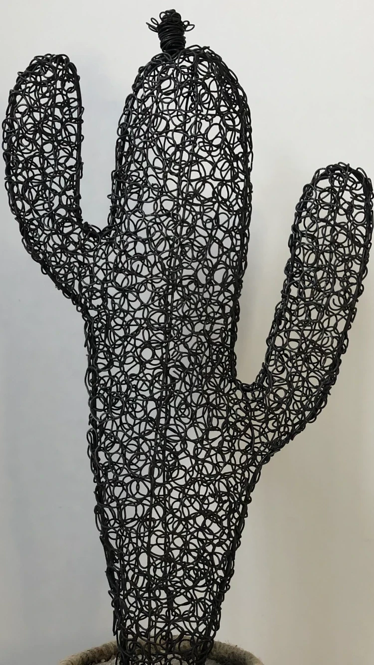 Candelabra cactus handwoven with wire 55