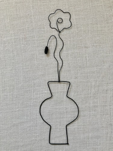 1 fleur en fil de fer pop coquelicot