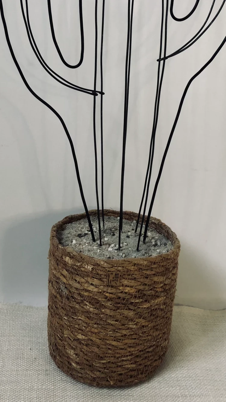 Wire candelabra cactus in iron wire 48