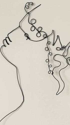 Portrait en fil de fer 35 cm