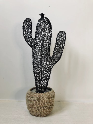 Cactus candélabre maillestissé en fil de fer 55
