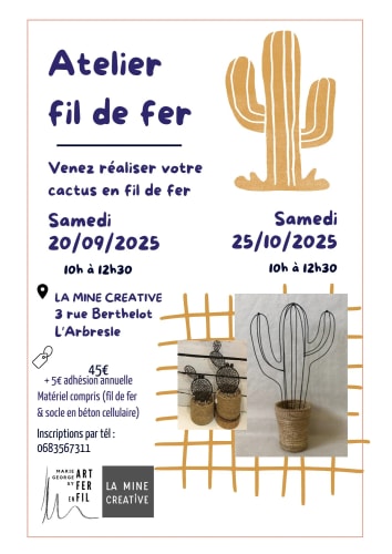 Atelier fil de fer CACTUS / FLEURS