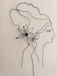Portrait en fil de fer 46 cm