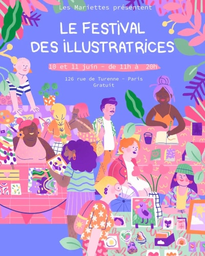 Affiche Festival des Illustratrices juin 2023 par Marie Boiseau