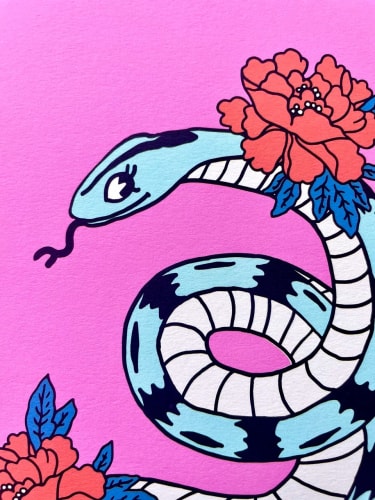 Snake and roses