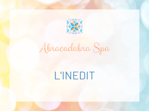 Carte du massage Abracadabra Spa "L'INÉDIT", illustrant le Massage des 5 Continents.