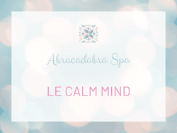 Carte du massage Abracadabra Spa "LE CALM MIND", illustrant le Massage crânien Shirotchampi.