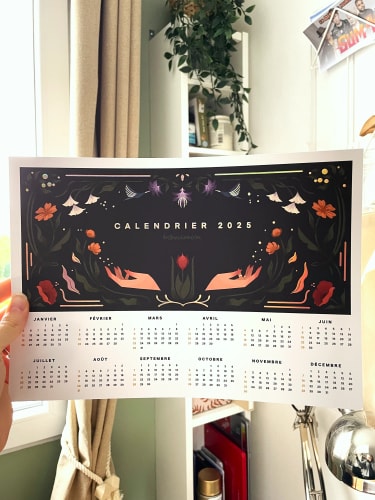 Calendrier reflets holographiques 2025