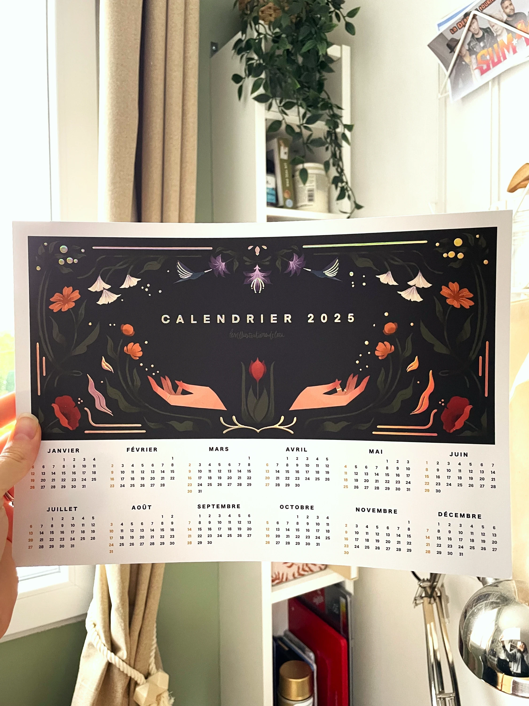 Calendrier reflets holographiques 2025