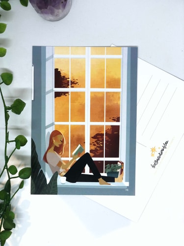 Carte postale  Femme à la fenêtre