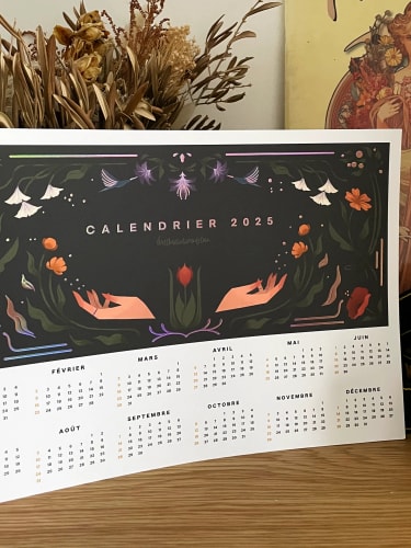 Calendrier reflets holographiques 2025
