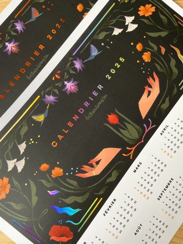 Calendrier reflets holographiques 2025