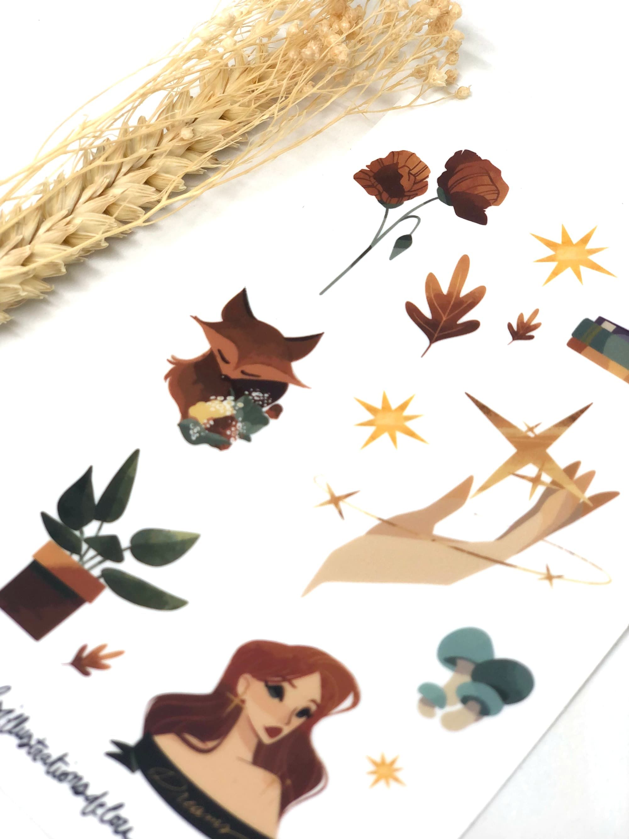 Planche de stickers "un soir d'automne"