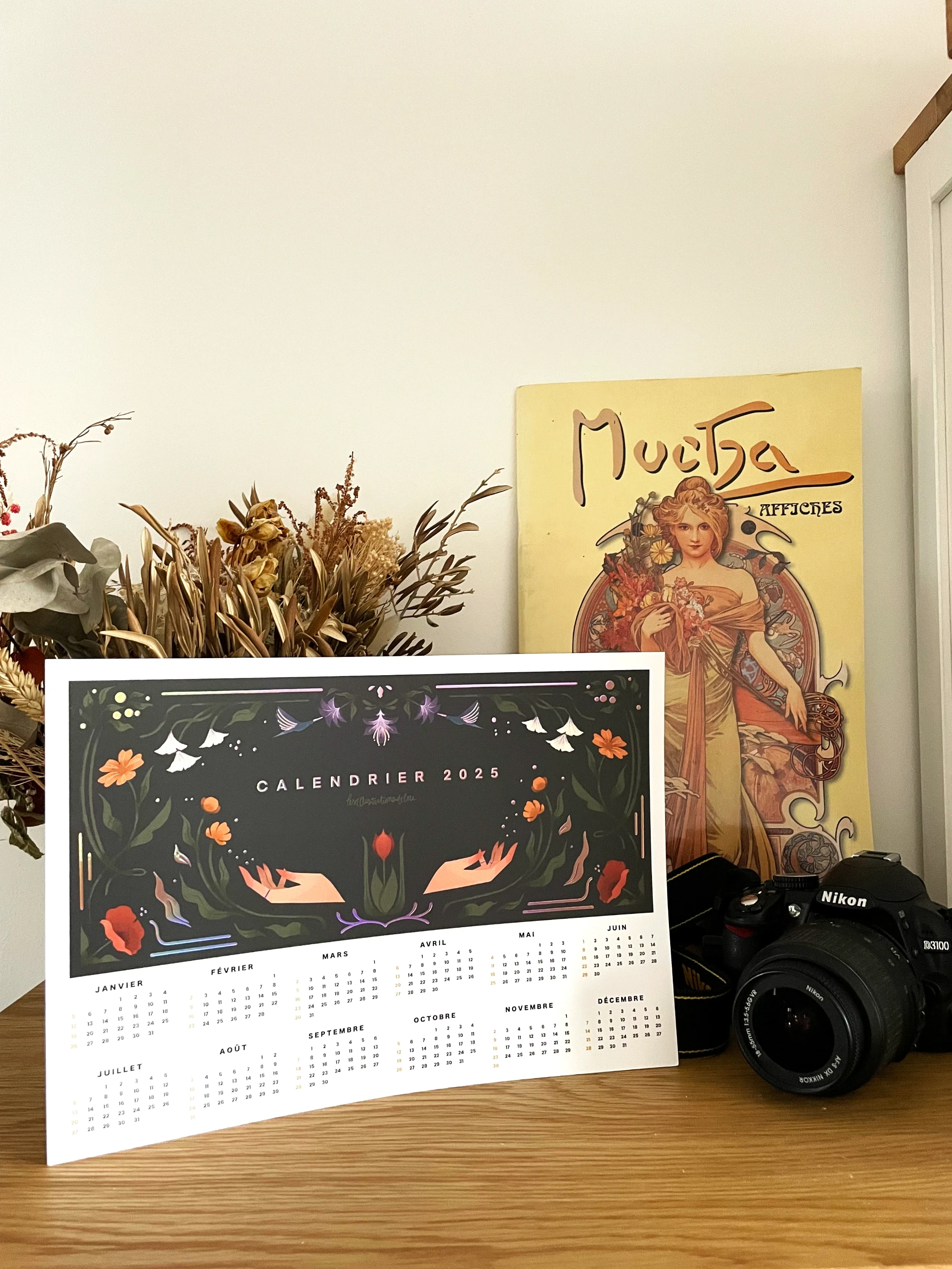 Calendrier reflets holographiques 2025