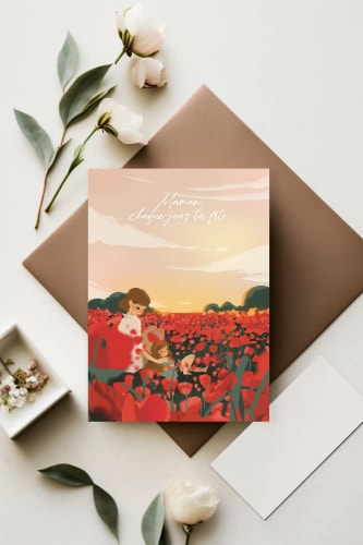 Carte postale fête des mères