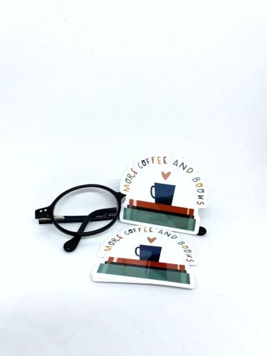 Sticker "more coffee and book"