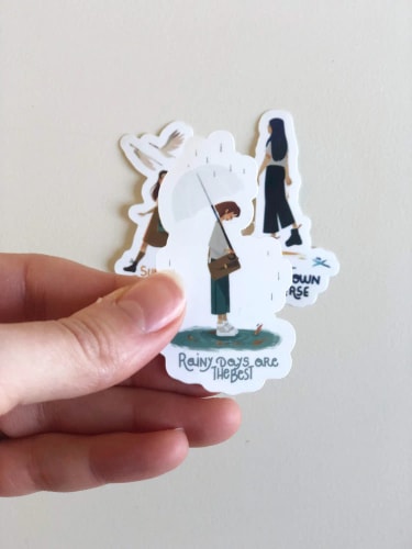 Sticker Rainy days are the best