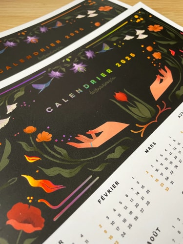 Calendrier reflets holographiques 2025