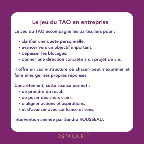 Atelier Jeu du TAO (Quête ou Rêve à réaliser)