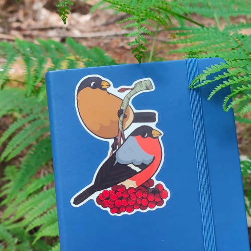 Maxi sticker bouvreuils 🍇