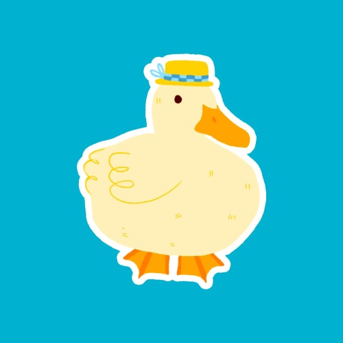 Sticker canne avec chapeau 🦆 👒