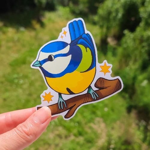 Grand sticker mésange bleue 🟡